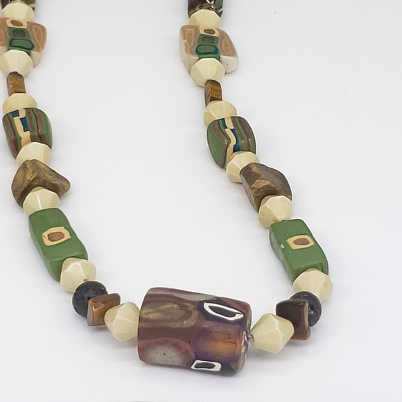 Boho 💥 Handmade beads on a handmade bead Necklace - Picture 2 of 8